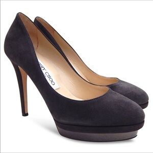 Jimmy Choo Suede Talent Sue Pumps in Mink Pewter Size 40 IT US Women’s 10